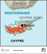 Répartition des couples de Buses féroces à Chypre