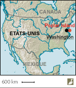 Situation de l'île Poplar, dans l'État du Maryland (États-Unis)