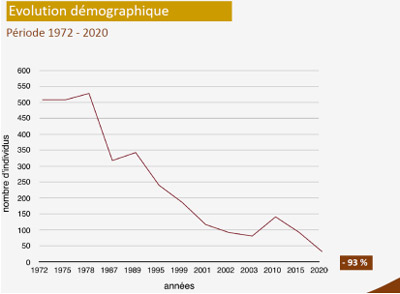 Évolution démographique de la population du Grands Tétras (Tetrao urogallus) dans les Vosges 