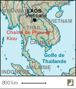 Situation de la chaîne de Phou Kiou (Laos)