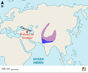 Aire de répartition du Vautour de l'Himalaya