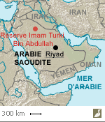 Situation de la réserve naturelle Imam Turki Bin Abdullah