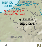 Situation de la réserve naturelle de Viersels Gebroekt (Belgique)