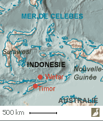 Situations des îles de Timor (Indonésie/Timor oriental) et de Wetar (Indonésie)