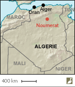 Situation de la ville de Noumerat (Algérie)