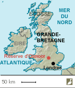 Situation de la réserve naturelle d'Otmoor (Grande-Bretagne)