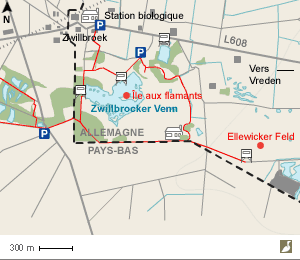 Carte de la réserve naturelle de la Zwillbrocker Venn (Allemagne) 