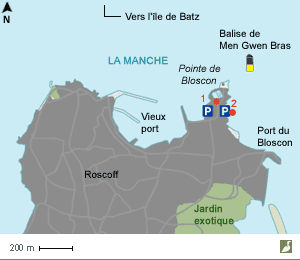 Carte de la pointe de Bloscon (Finistère)