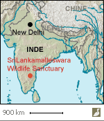 Situation du Sri Lankamalleswara Wildlife Sanctuary (Inde)