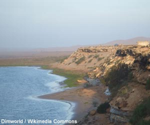 Vue du parc national de Khenifiss (Maroc) 