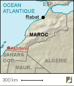 Situation d'Akhfenir (Maroc)