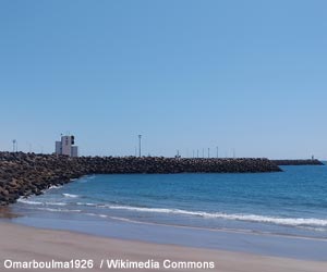 La jetée du port de Tarfaya (Maroc) 