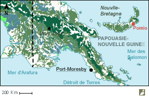 Situation de Pomio, dans l’est de la Nouvelle-Bretagne (Papouasie-Nouvelle-Guinée)