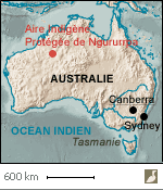 Situation de l'Aire Indigène Protégée de Ngururrpa, en Australie-Occidentale