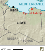 Situation du Djebel Akhdar (Libye)