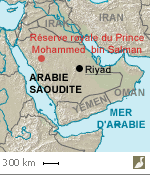 Situation de la réserve royale du Prince Mohammed bin Salman (Arabie Saoudite)