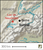 Situation du lac de Neuchâtel (Suisse)