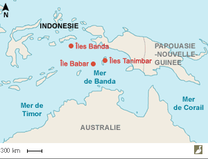 Situations des îles Banda, Tanimbar et Babar (Indonésie)