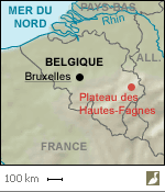 Situation du plateau des Hautes Fagnes (Belgique)