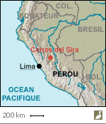 Situation des Cerros del Sira (Pérou)