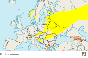 Répartition du Pic à dos blanc en Europe